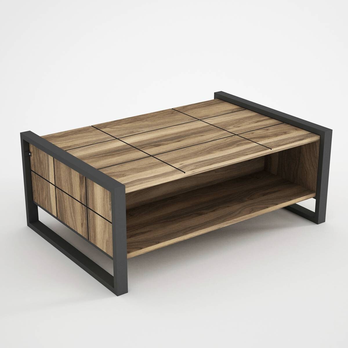 Couchtisch Lost walnuss Nachbildung B/H/T: ca. 94,4x38x64,5 cm