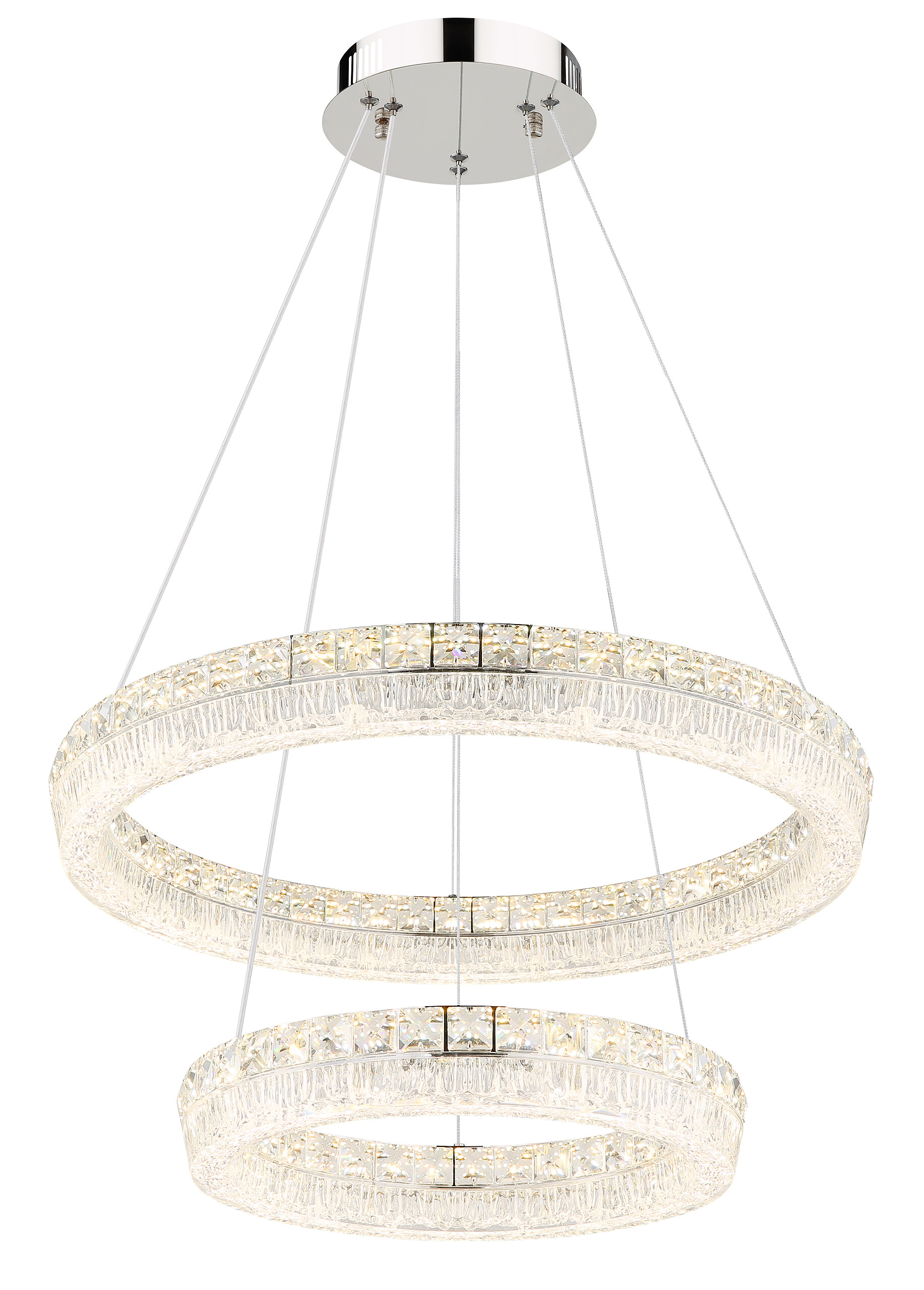 GLOBO Hängeleuchte klar Chrom Metall Acryl Glas H/D: ca. 120x60 cm 1.0 Brennstellen