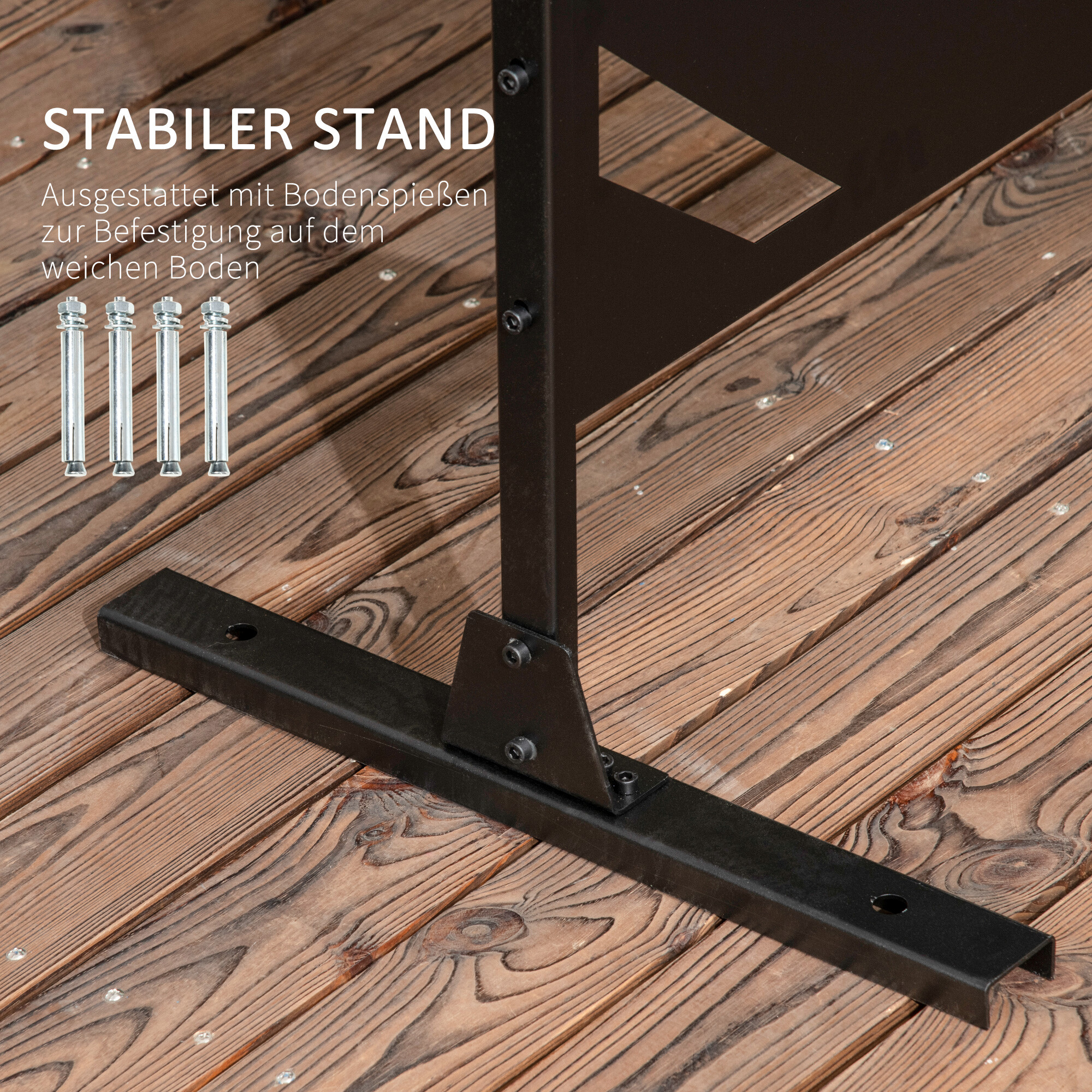 Outsunny Sichtschutz schwarz Stahl B/H/L: ca. 45x198x122 cm