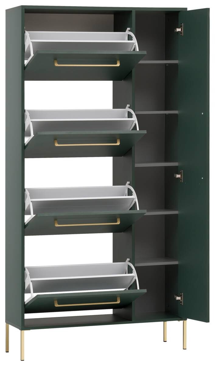 Schuhschrank Kent waldgrün B/H/T: ca. 88,4x174,2x30 cm