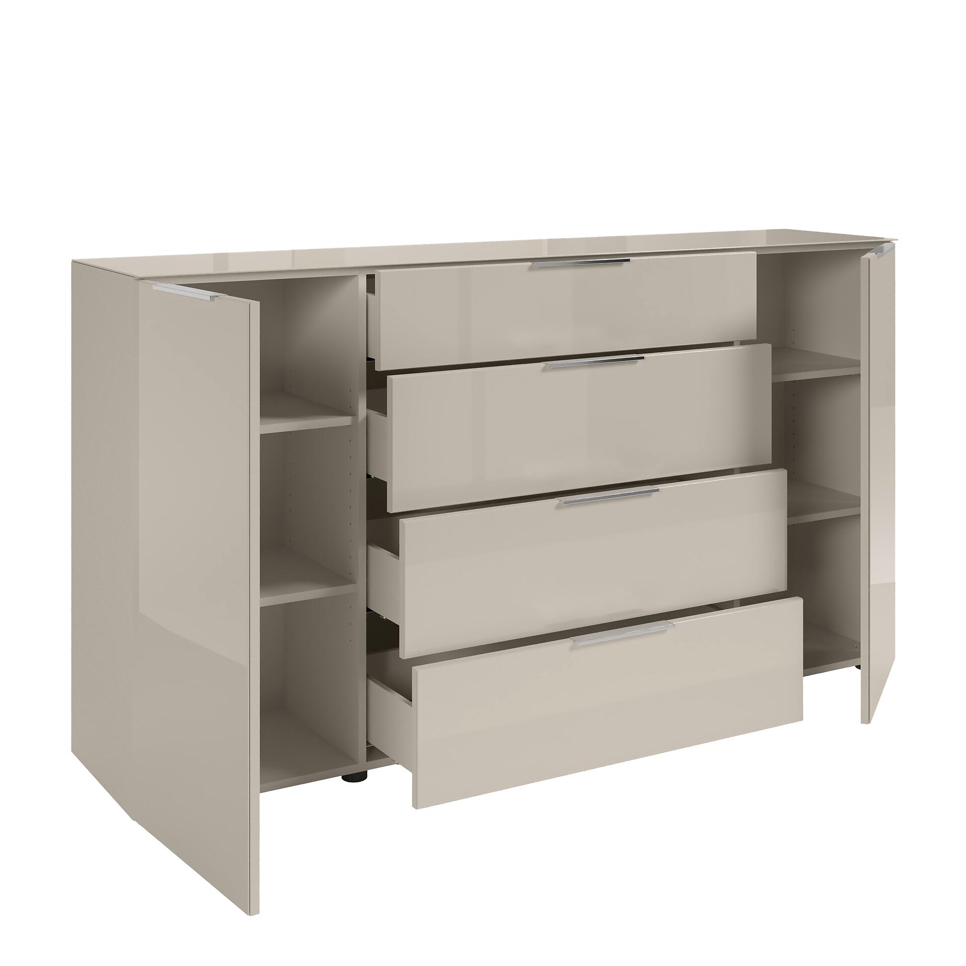 Kommode Santorin Kaschmir Chrom B/H/T: ca. 180x99x40 cm