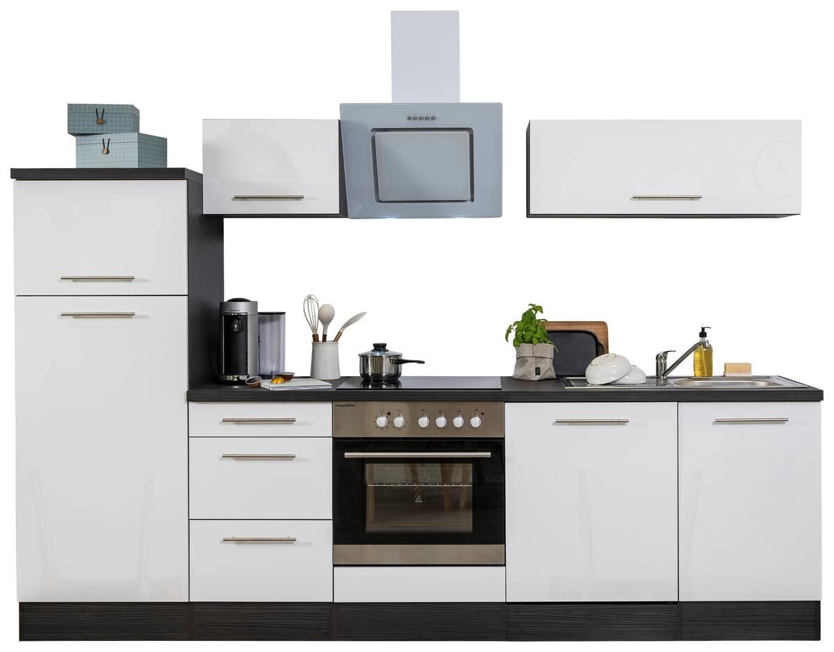 Respekta Küchenblock Premium weiß hochglänzend B/H/T: ca. 280x200x60 cm