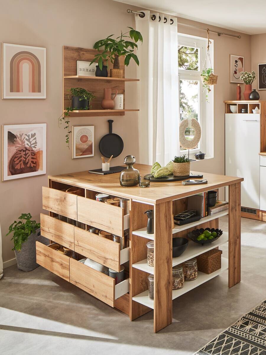 Respekta Inselküche Hilde weiß matt B/H/T: ca. 280x205x172 cm