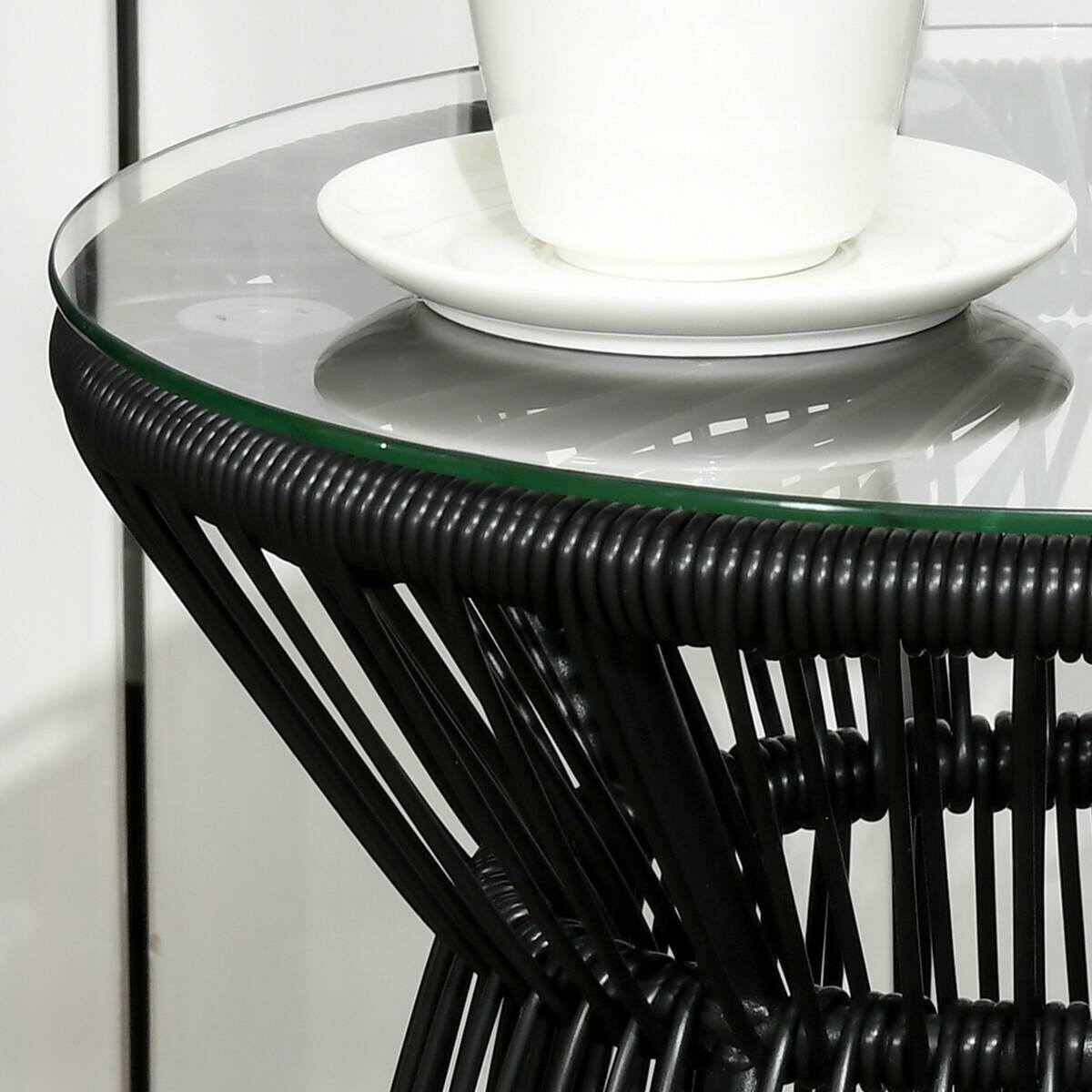 Outsunny Beistelltisch schwarz Eisen B/H/L: ca. 40x40x42 cm