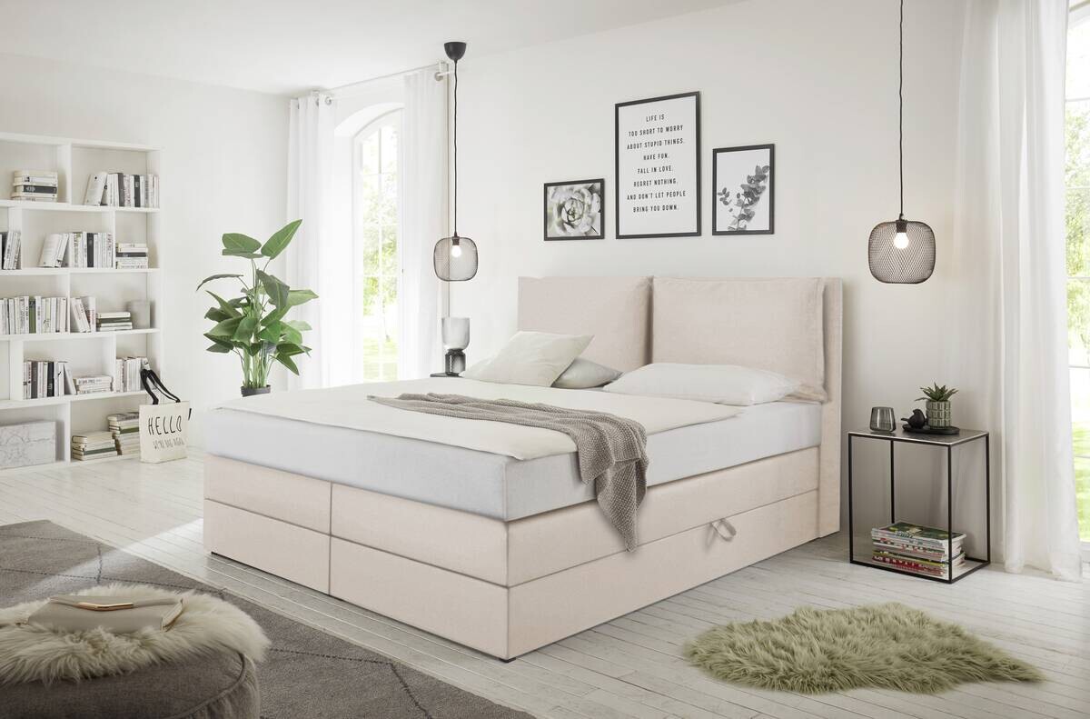 Boxspringbett Lissy creme Liegefläche B/L: ca. 160x200 cm Boxspringbett Lissy creme Liegefläche B/L: ca. 160x200 cm