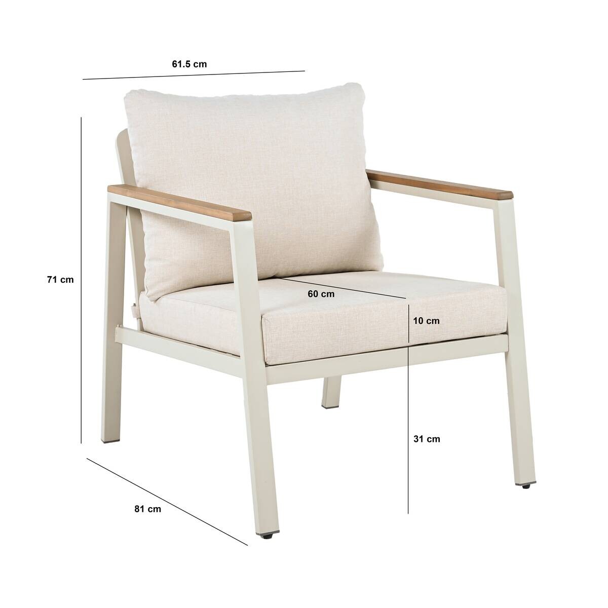 POCOline Gartensitzgruppe Avignon creme Stahl