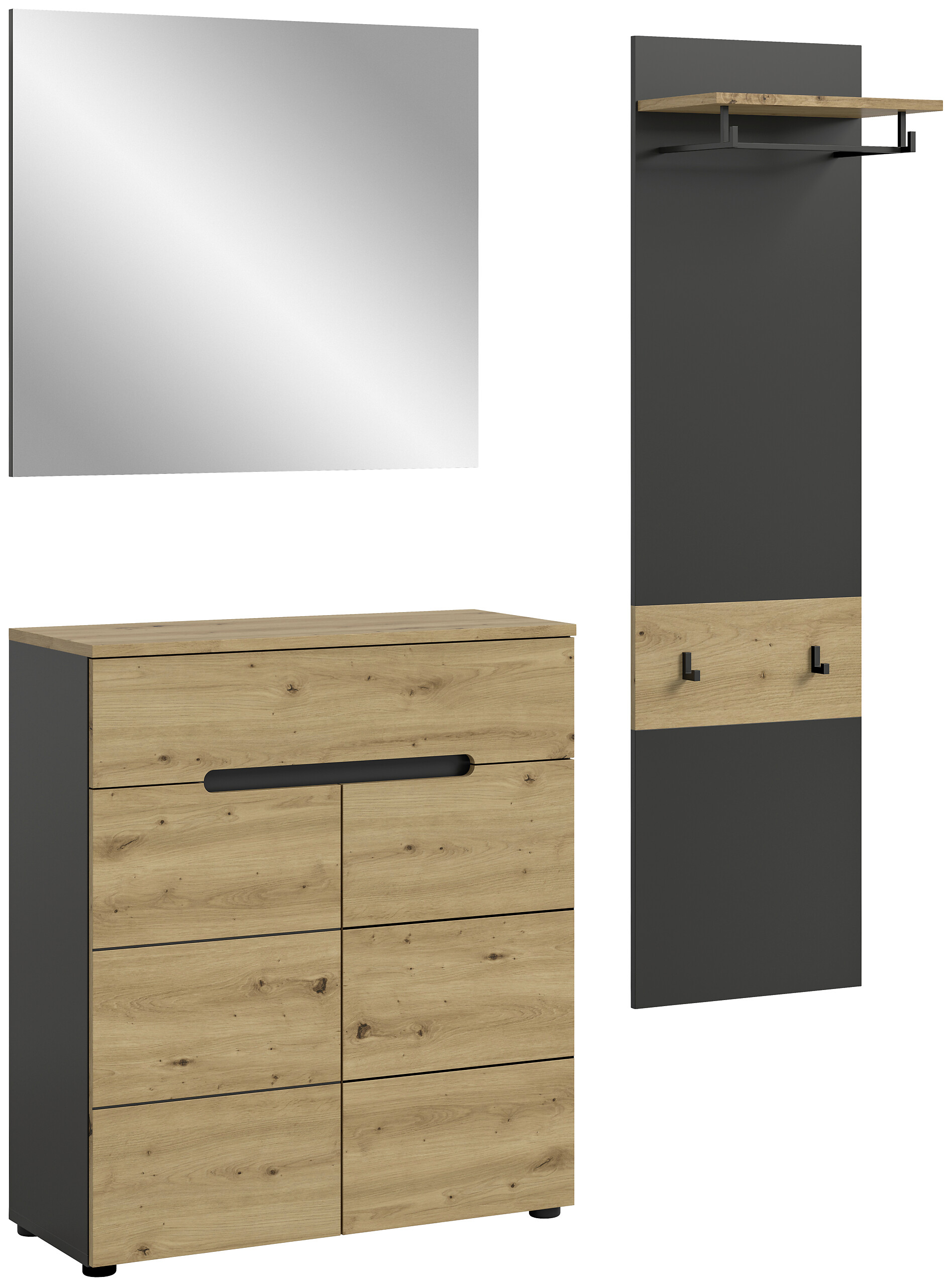 Garderobe Canu basaltgrau Nachbildung Artisan Nachbildung B/H/T: ca. 140x190x37 cm