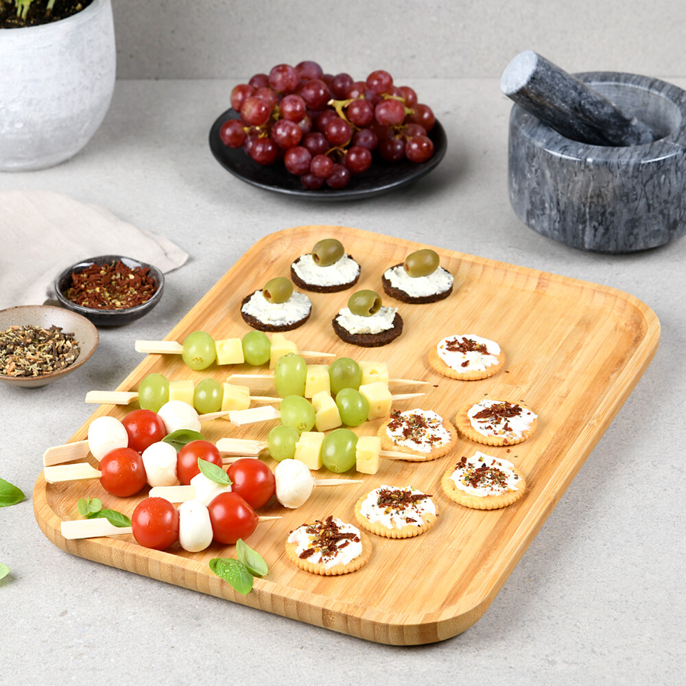 Kesper Servierbrett natur Bambus B/H/L: ca. 27,5x37,5x2 cm