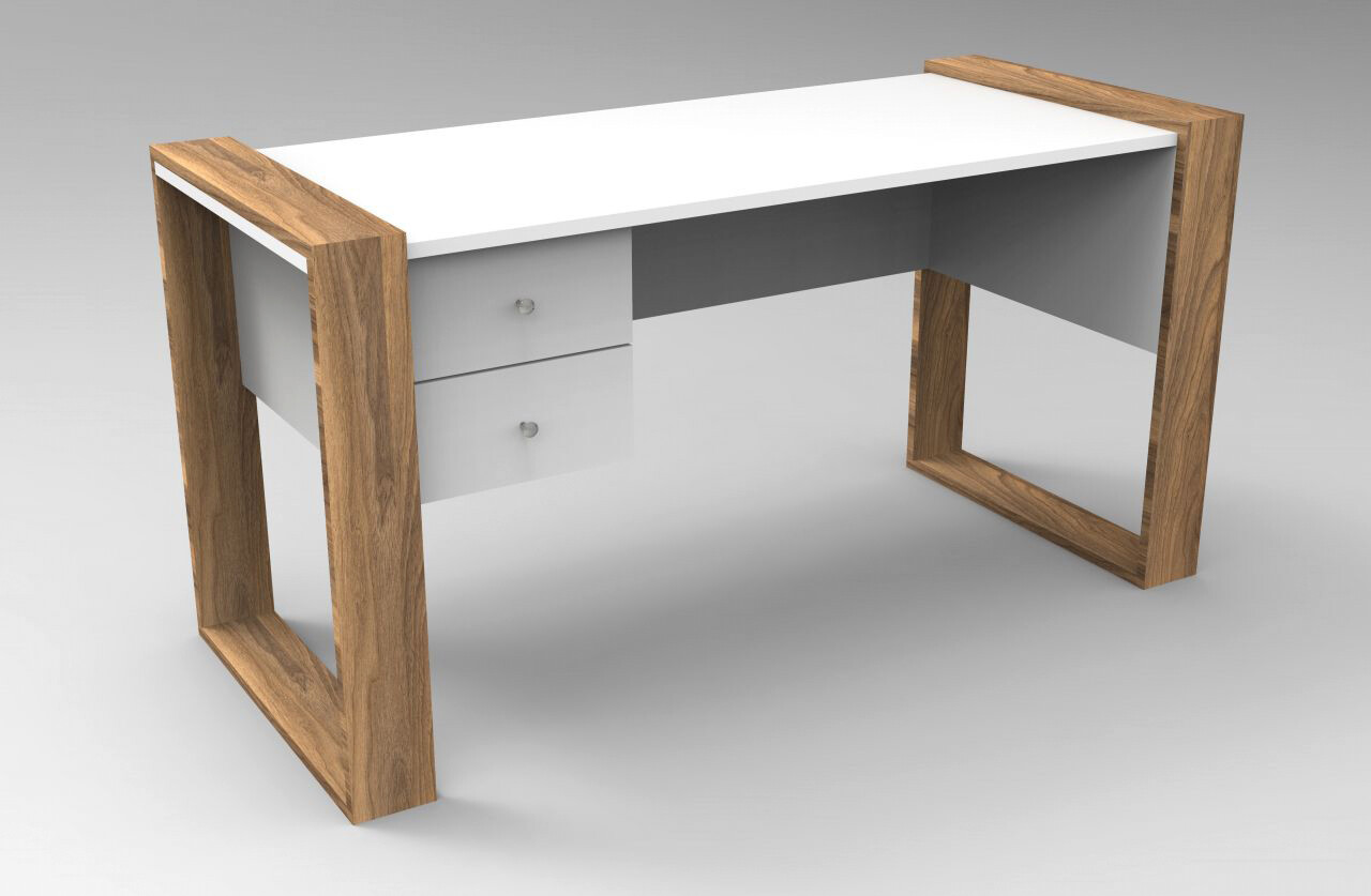 Schreibtisch Lord weiß walnuss Nachbildung B/H/T: ca. 160x75x60 cm Schreibtisch Lord weiß walnuss Nachbildung B/H/T: ca. 160x75x60 cm