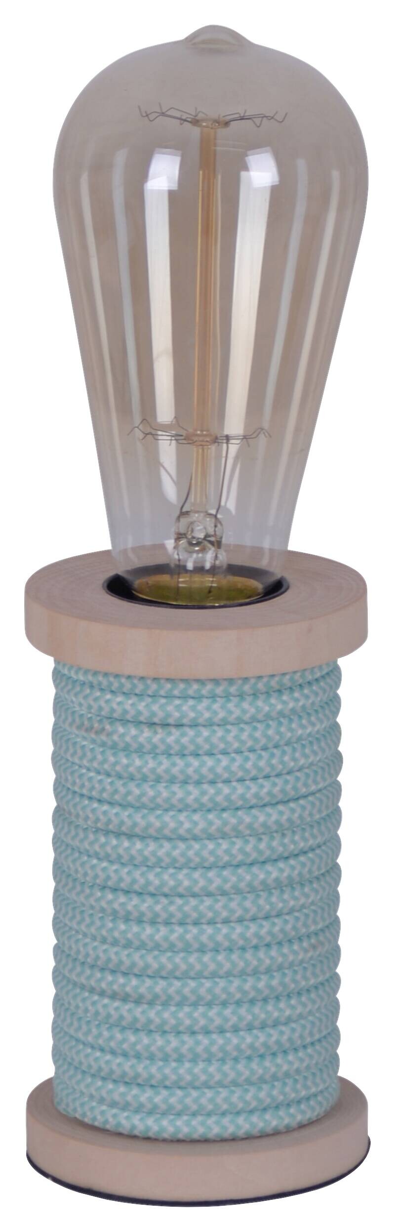 Näve Leuchten Tischleuchte 3158199 türkis Metall Textil Kunststoff B/H/T: ca. 7,5x12x7,5 cm E27 1 Brennstellen