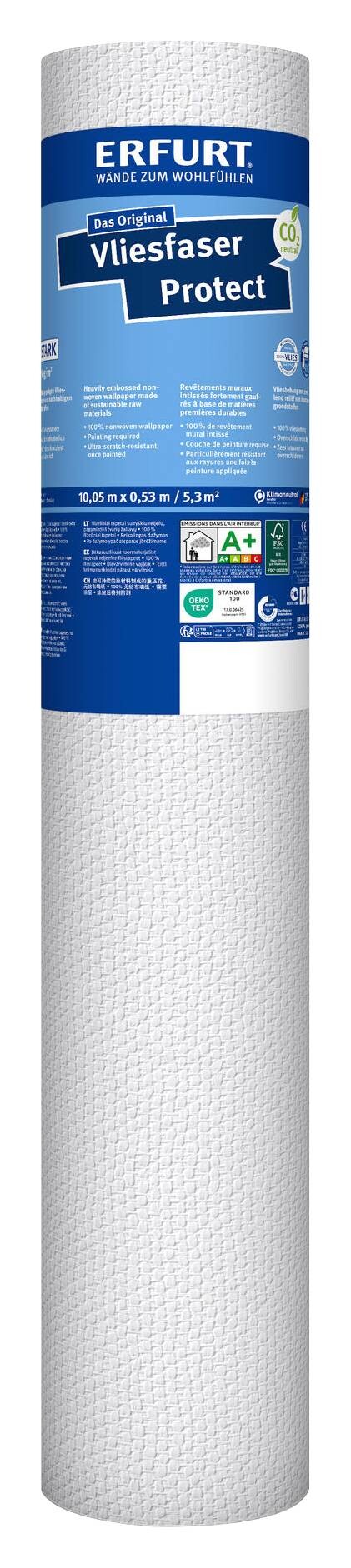 Erfurt Vliestapete Protect 205 weiß B/L: ca. 53x1005 cm