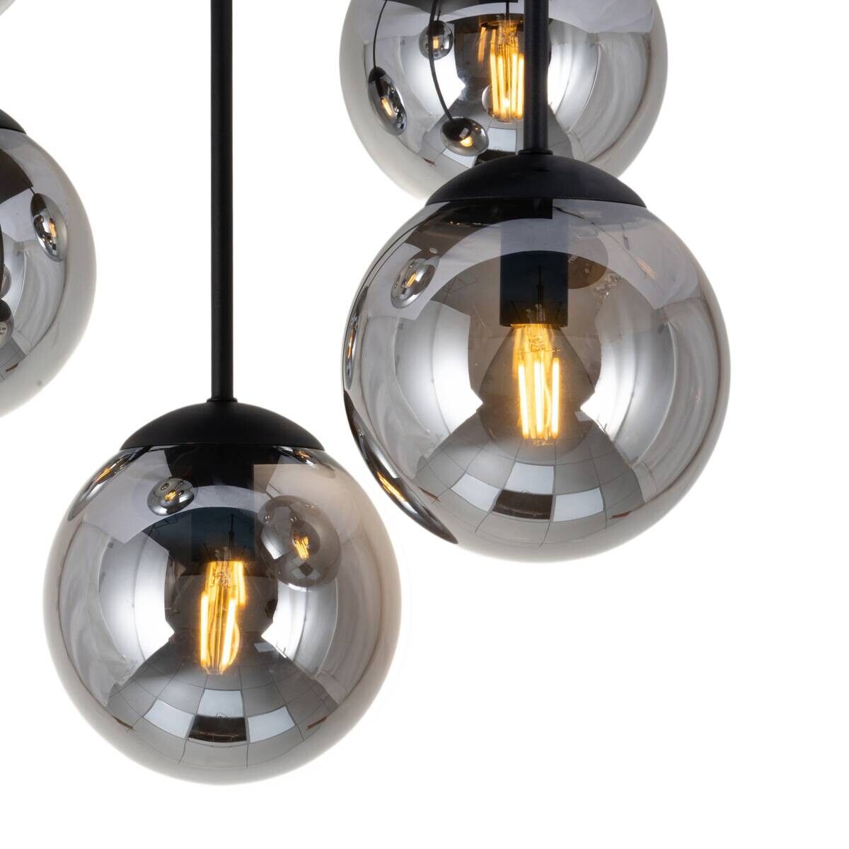 POCOline Deckenleuchte Space schwarz Glas B/H/T: ca. 40x50x40 cm E14 5 Brennstellen