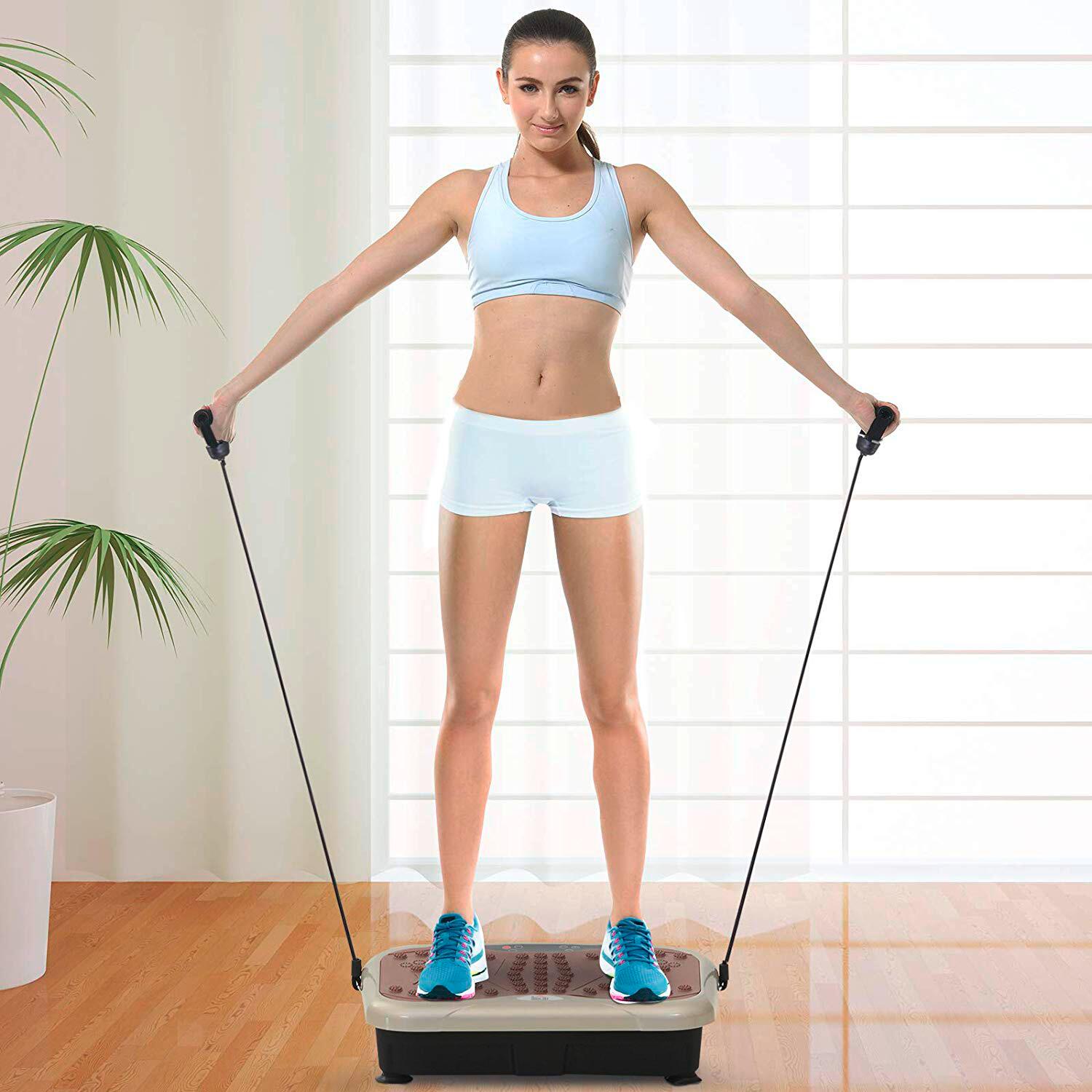 HOMCOM Vibrationstrainer schwarz Metall B/H/L: ca. 33x14x54 cm