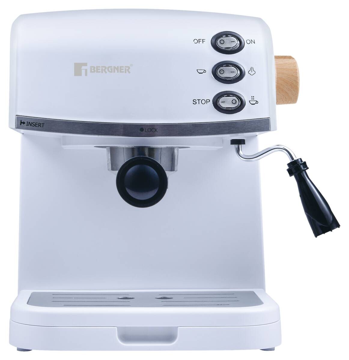 BERGNER Espressomaschine weiß Aluminium B/H/L: ca. 29,5x31x33,5 cm