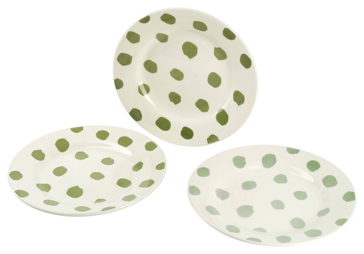 CASA SAMANTHA Teller SABOR grün Steinzeug 3 tlg.