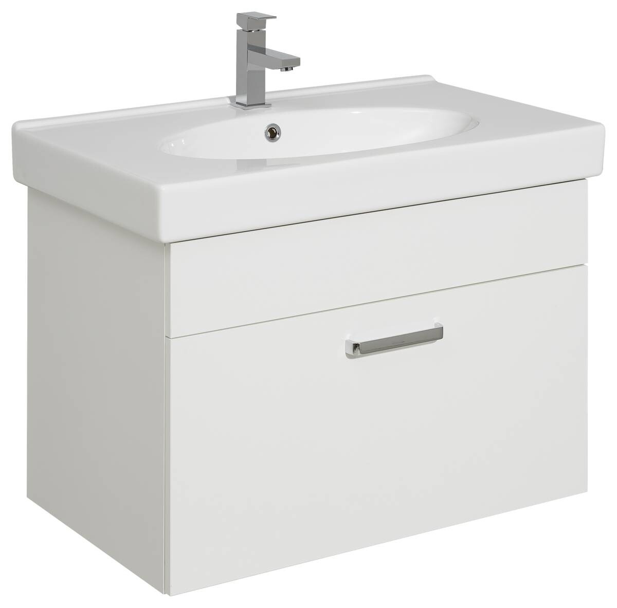 Waschbeckenunterschrank Quickset 312 weiß glanz B/H/T: ca. 80x58,5x48 cm