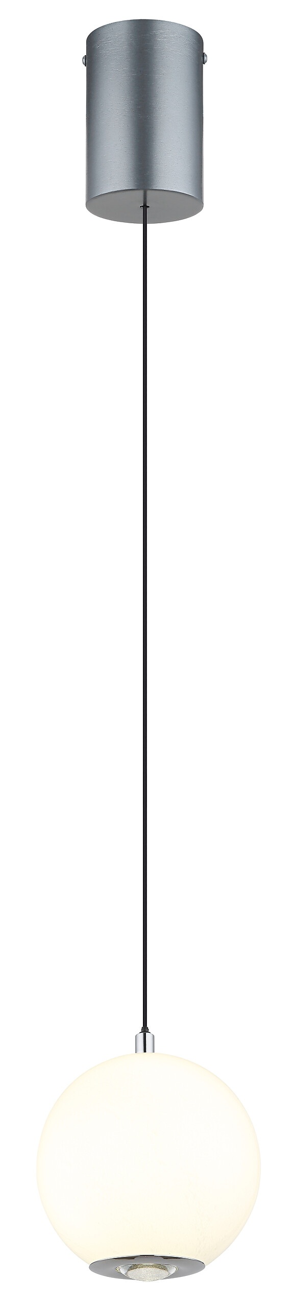 GLOBO Pendelleuchte Opal grau Metall Glas H/D: ca. 180x15 cm 1.0 Brennstellen