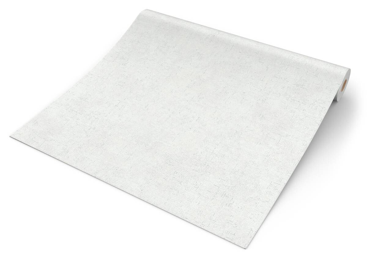 Vliestapete Uni grau weiß B/L: ca. 53x1005 cm