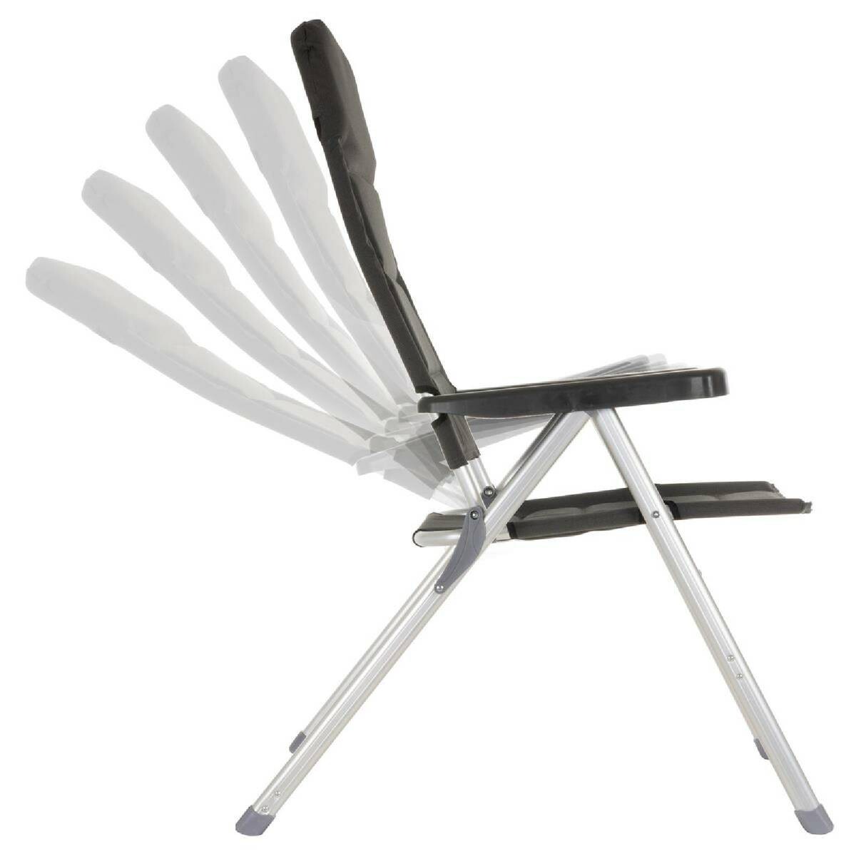 VCM Campingstuhl-Set grau Polyester-Mischgewebe B/H/T: ca. 63x122x58 cm