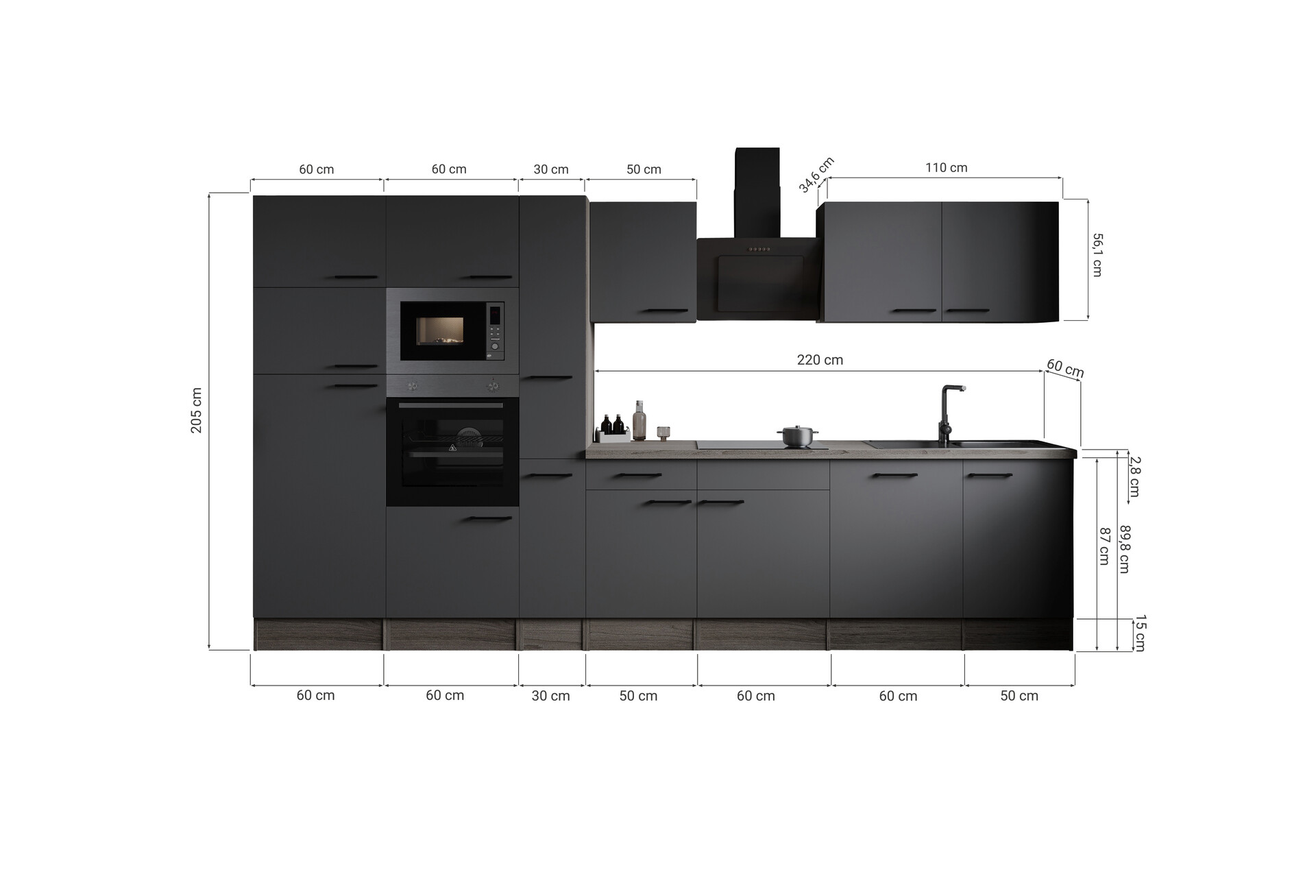 Küchenblock Oliver B/H/T: ca. 370x205x60 cm