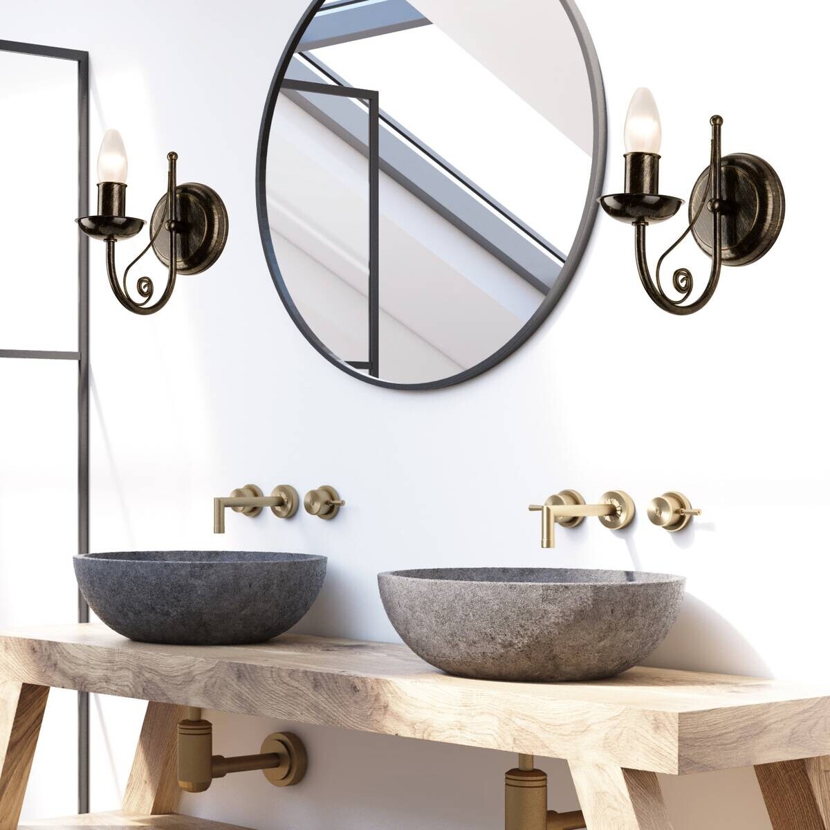 Lamkur Wandleuchte Donato schwarz Stahl H/L: ca. 20x19 cm E14 1 Brennstellen