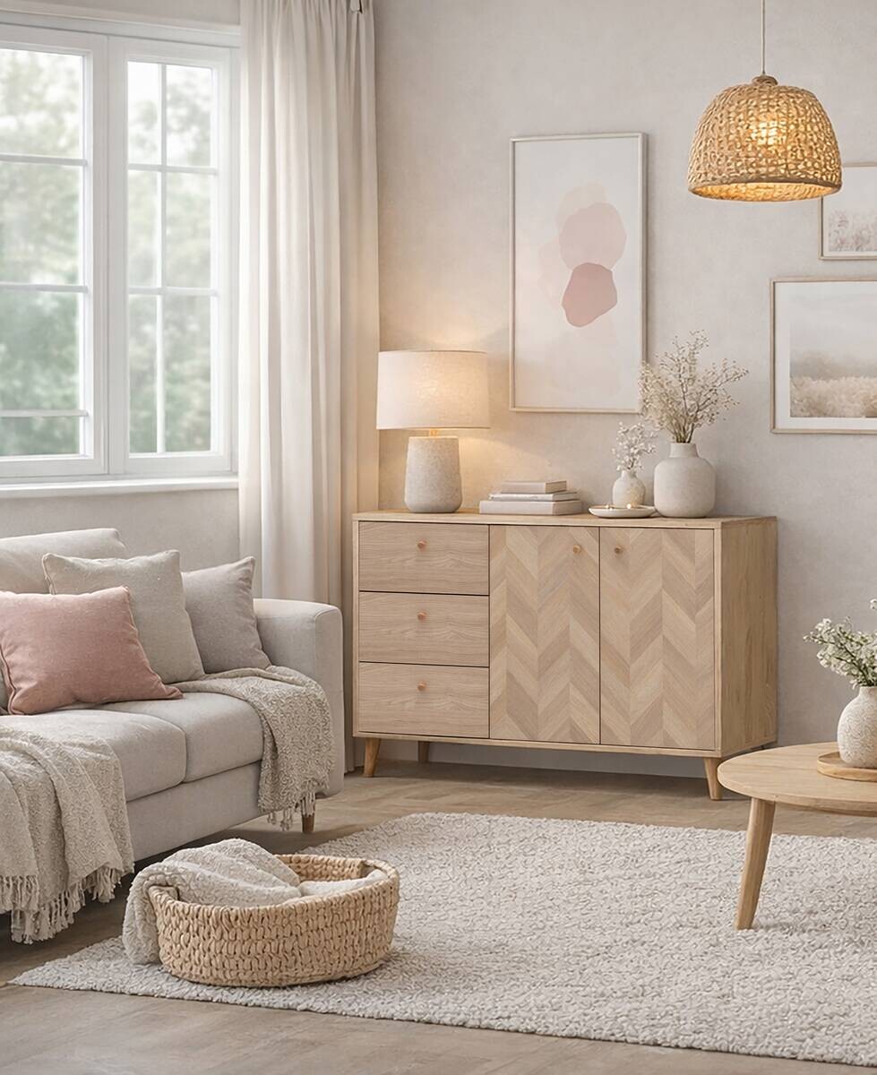 Sideboard Visby Eiche Nachbildung B/H/T: ca. 109x63,9x33,05 cm