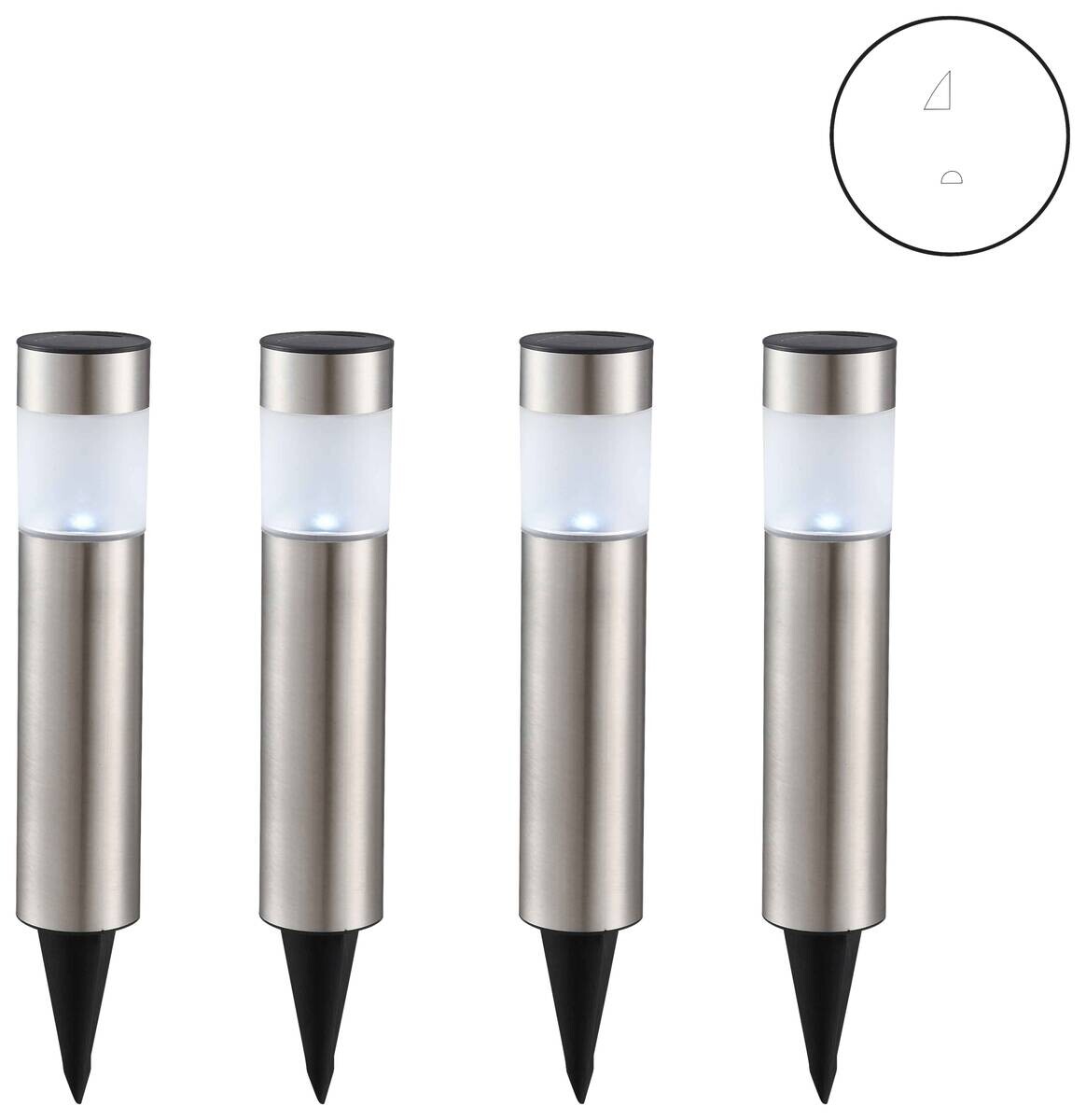 LED-Solarleuchte Edelstahl H/D: ca. 38x6,5 cm