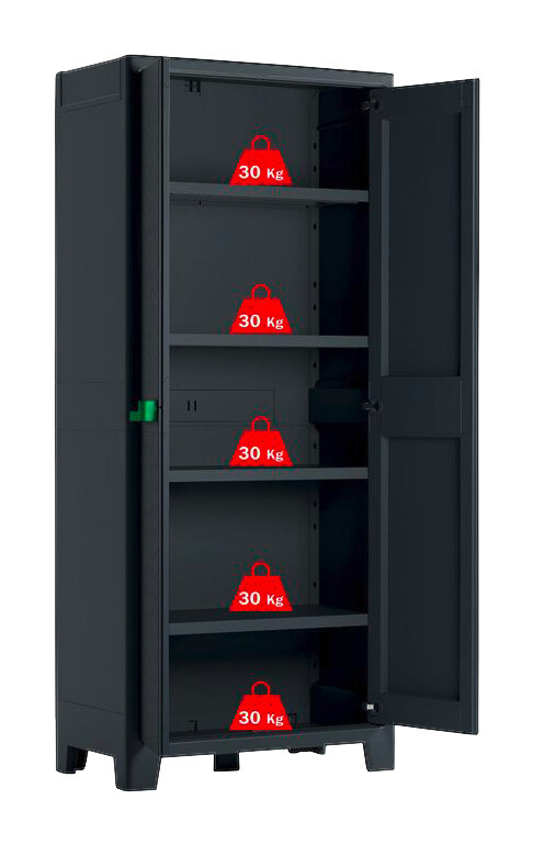 Keter Kunststoffschrank Moby grau Kunststoff B/H/T: ca. 80x182x44 cm