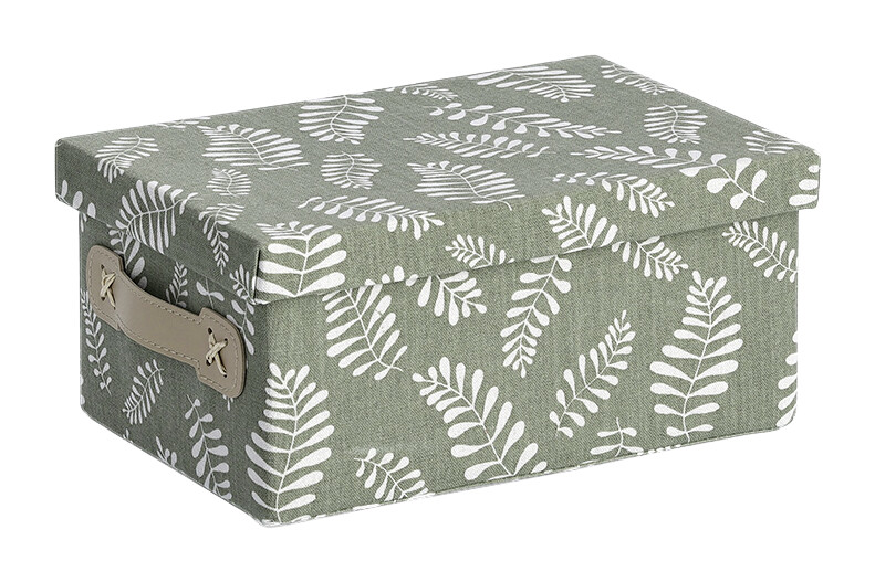Zeller Aufbewahrungsbox Leaves grün Baumwolle