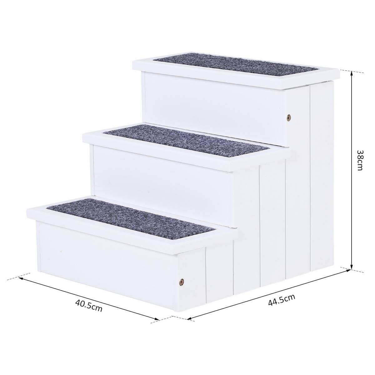 PawHut Haustiertreppe weiß Kiefer B/H/L: ca. 45x38x41 cm