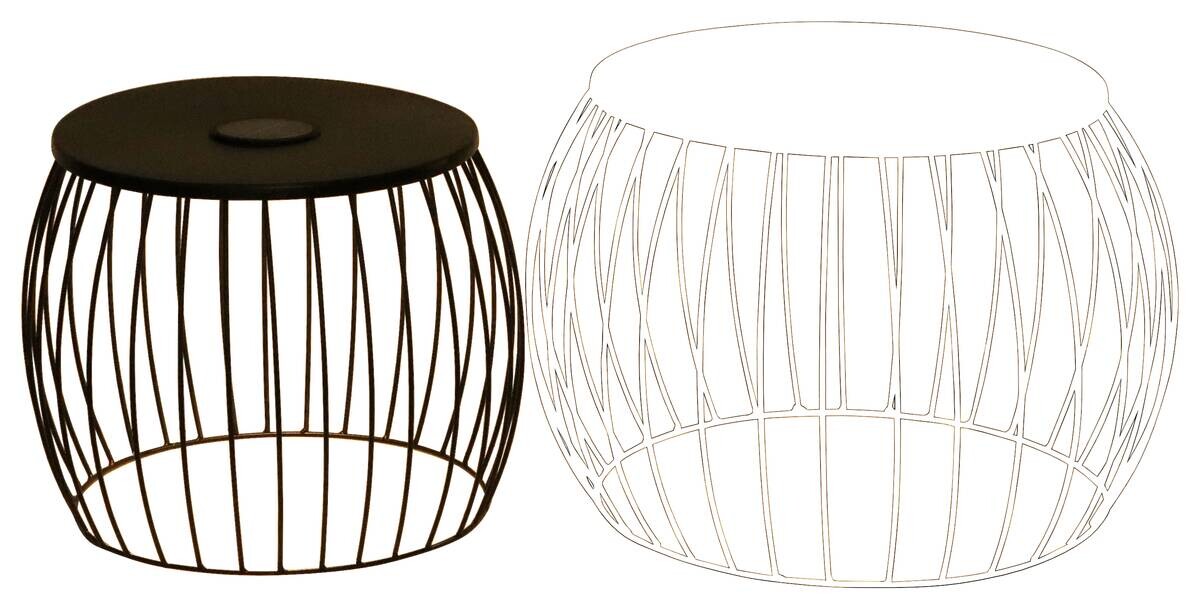 POCOline Beistelltisch schwarz Metall H/D: ca. 37x40 cm