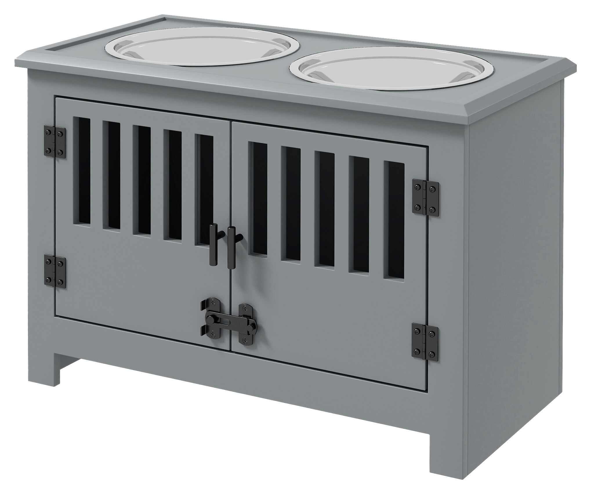 PawHut Futterstation grau Stahl B/H/L: ca. 30x43x60 cm