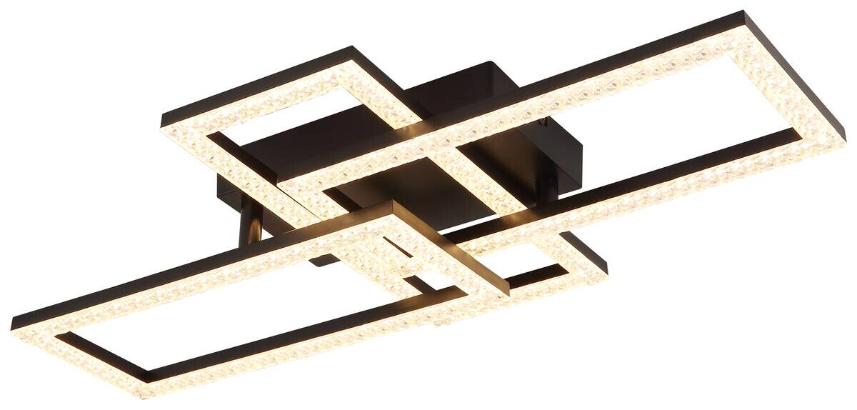 GLOBO LED-Deckenleuchte transparent schwarz Kunststoff B/H/T: ca. 34x9,3x61,4 cm