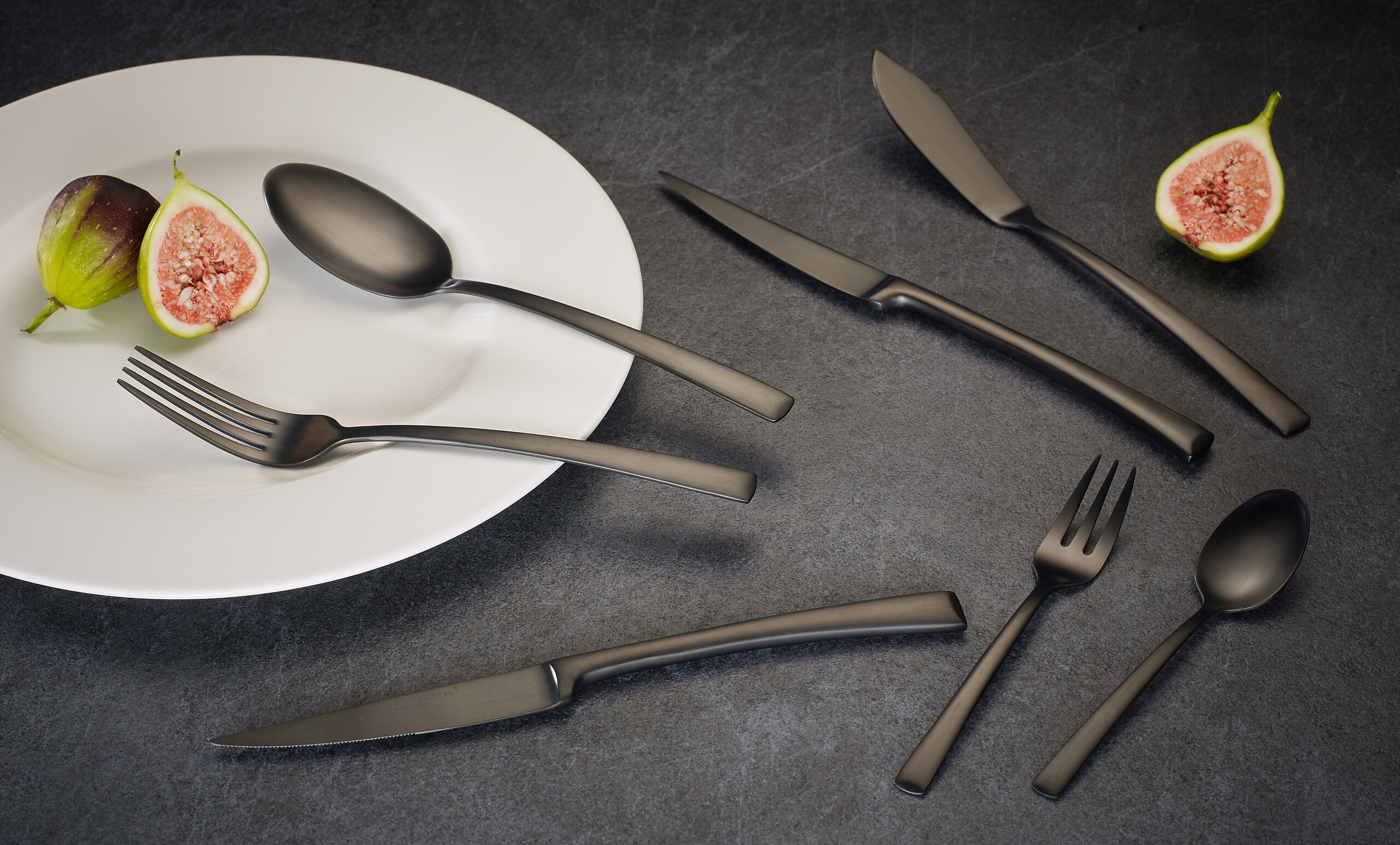 ECHTWERK Besteckset Avelino mattschwarz Edelstahl 42 tlg.