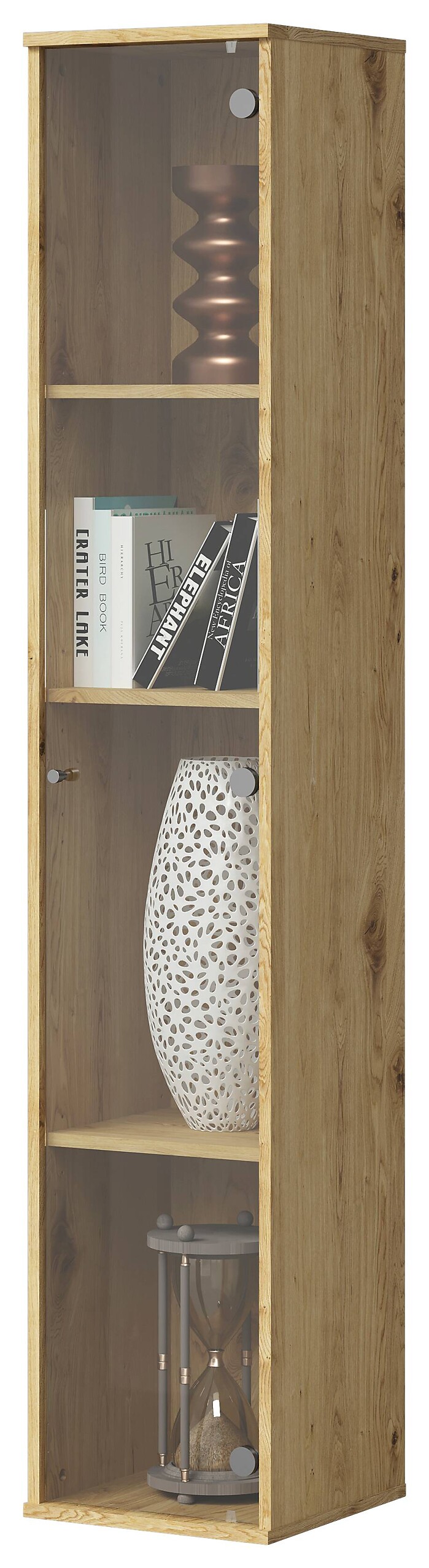 Vitrine  Eiche Artisan Nachbildung B/H/T: ca. 32x171x33 cm