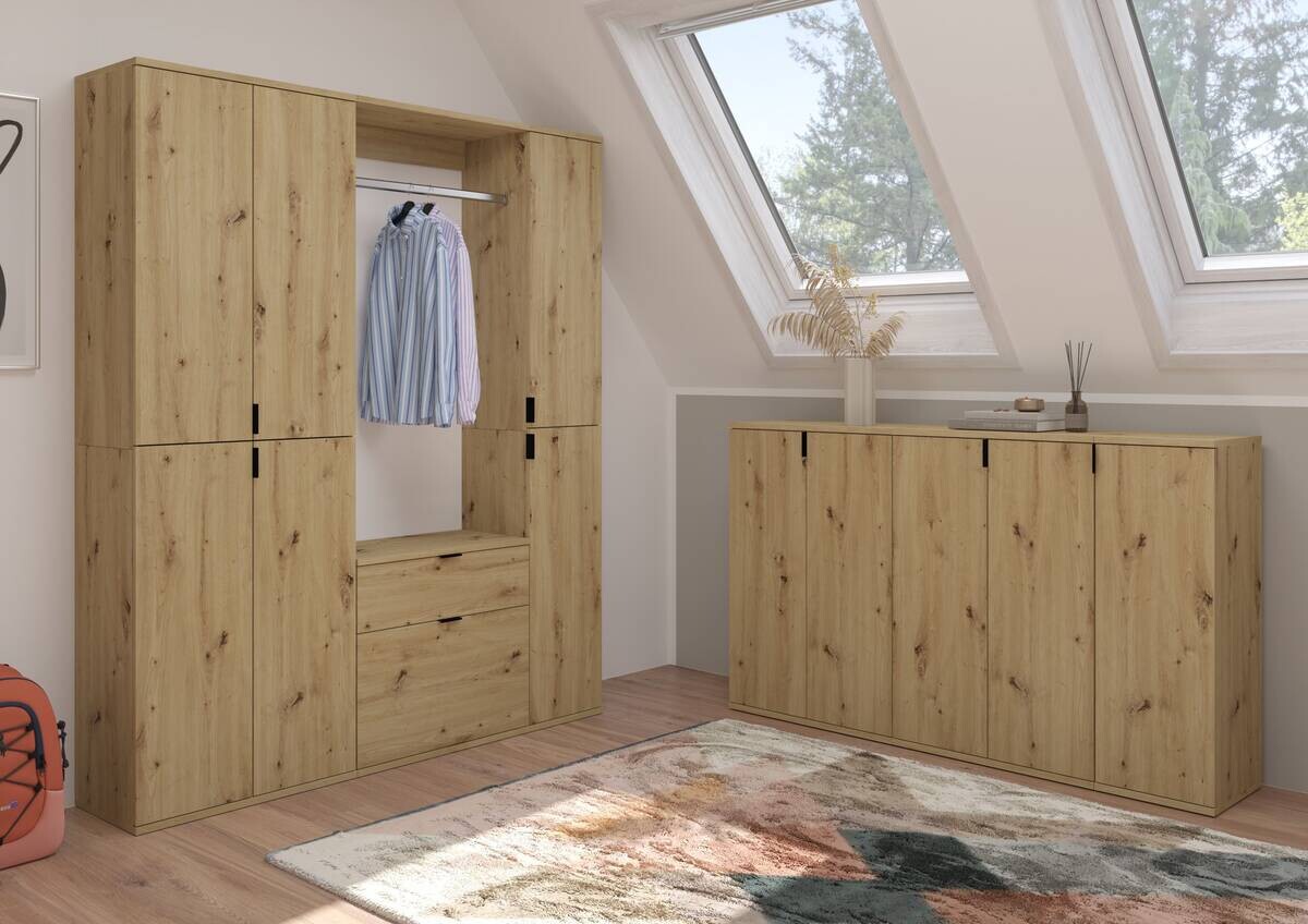 Kommode PROJEKT Eiche Artisan Nachbildung B/H/T: ca. 30x99x34 cm