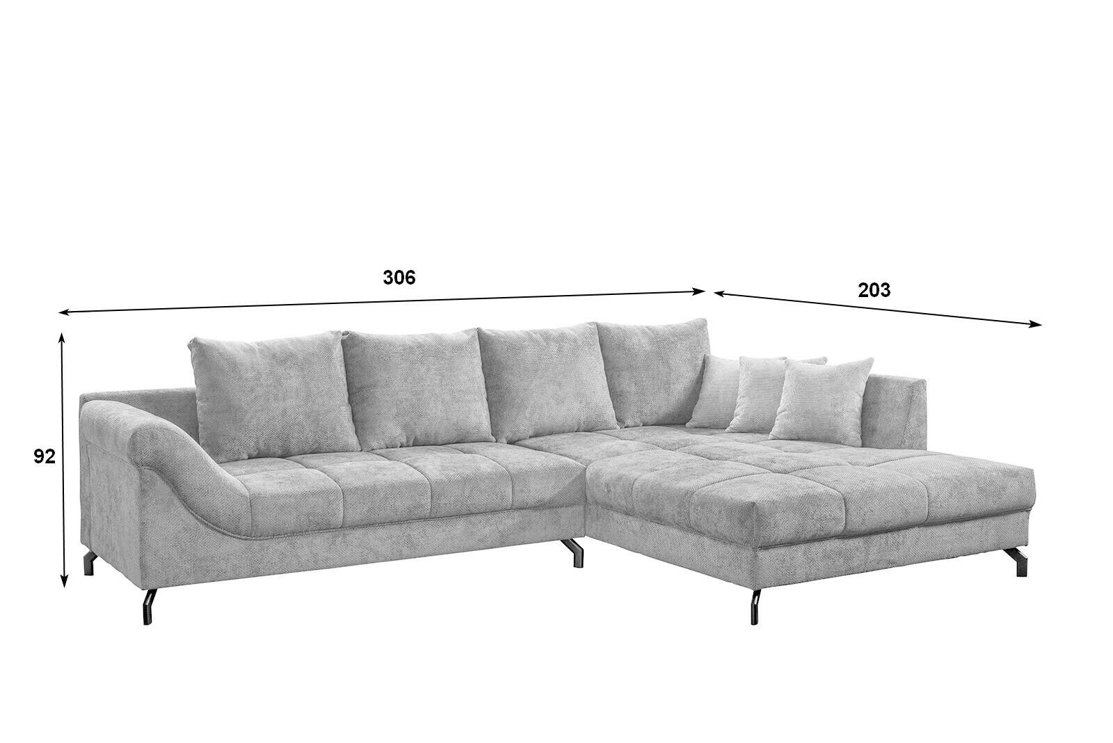 Ecksofa olive Microfaser B/H/T: ca. 306x92x203 cm