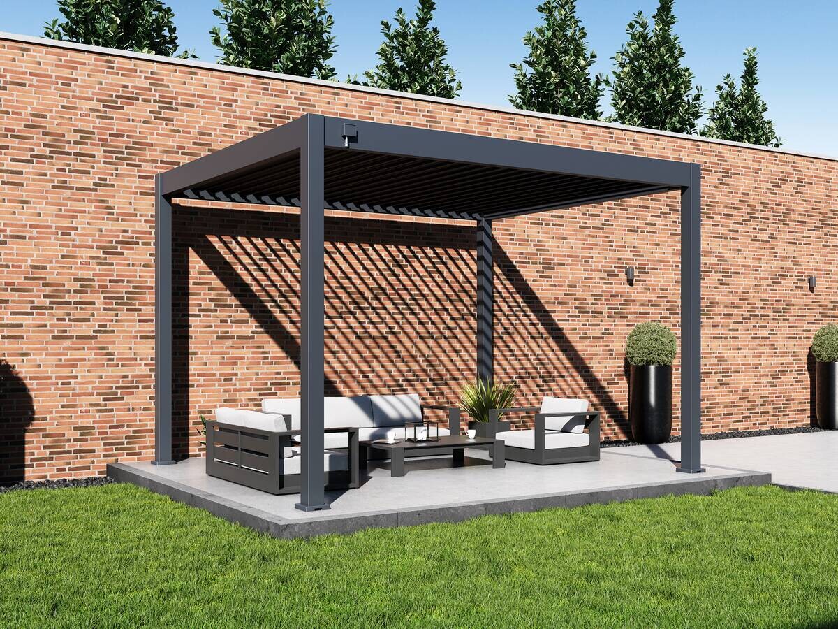 Paragon Outdoor Pergola Grand Tuscan anthrazit Aluminium B/H/L: ca. 370x256x310 cm