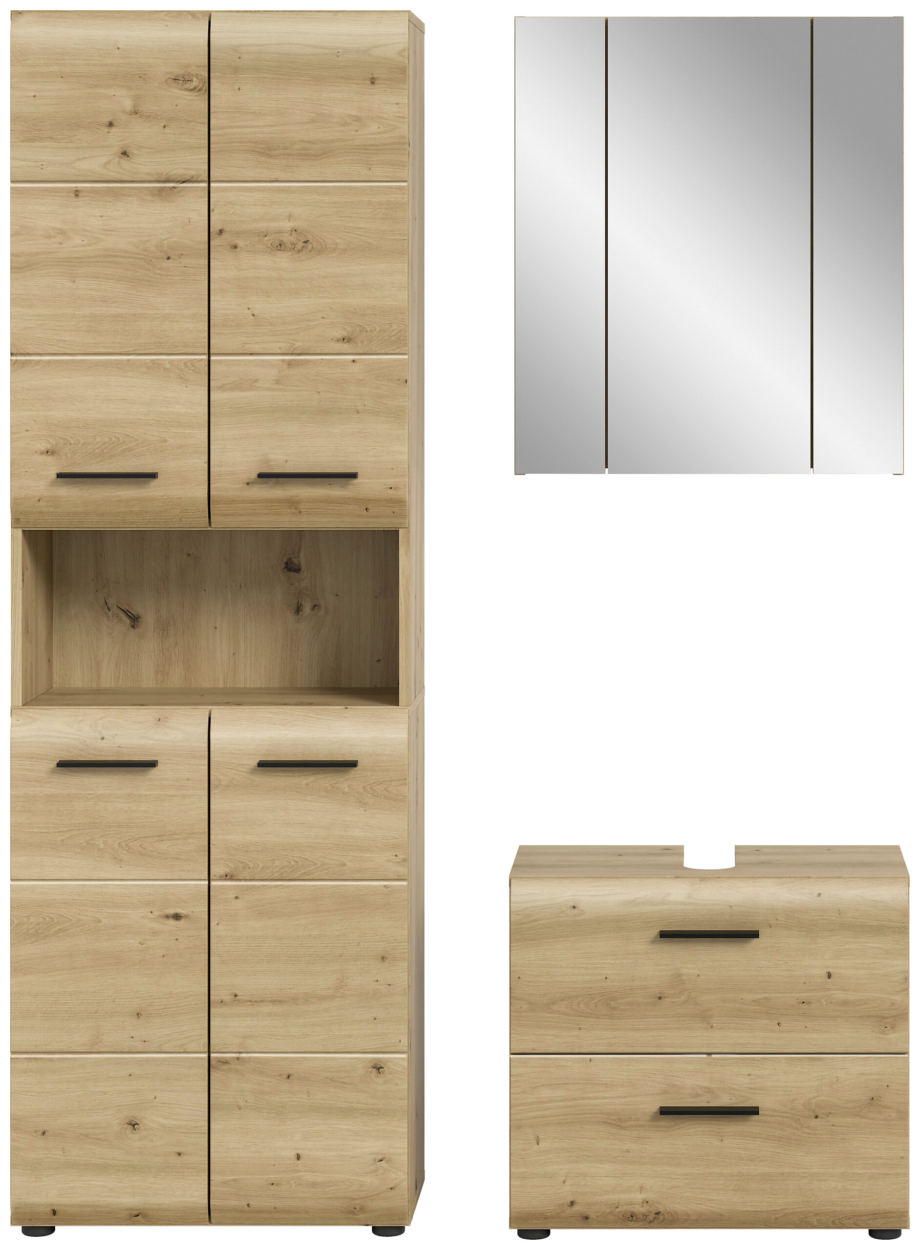 Badezimmer-Set Ice Artisan Oak Nachbildung B/H/T: ca. 135x185x30 cm