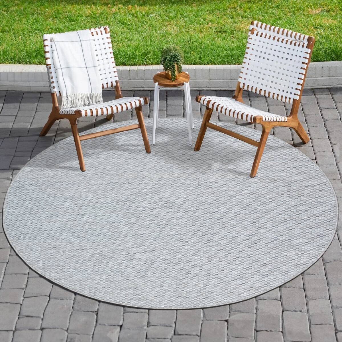 Sanat Outdoorteppich MELISSA grau B/L: ca. 120x120 cm