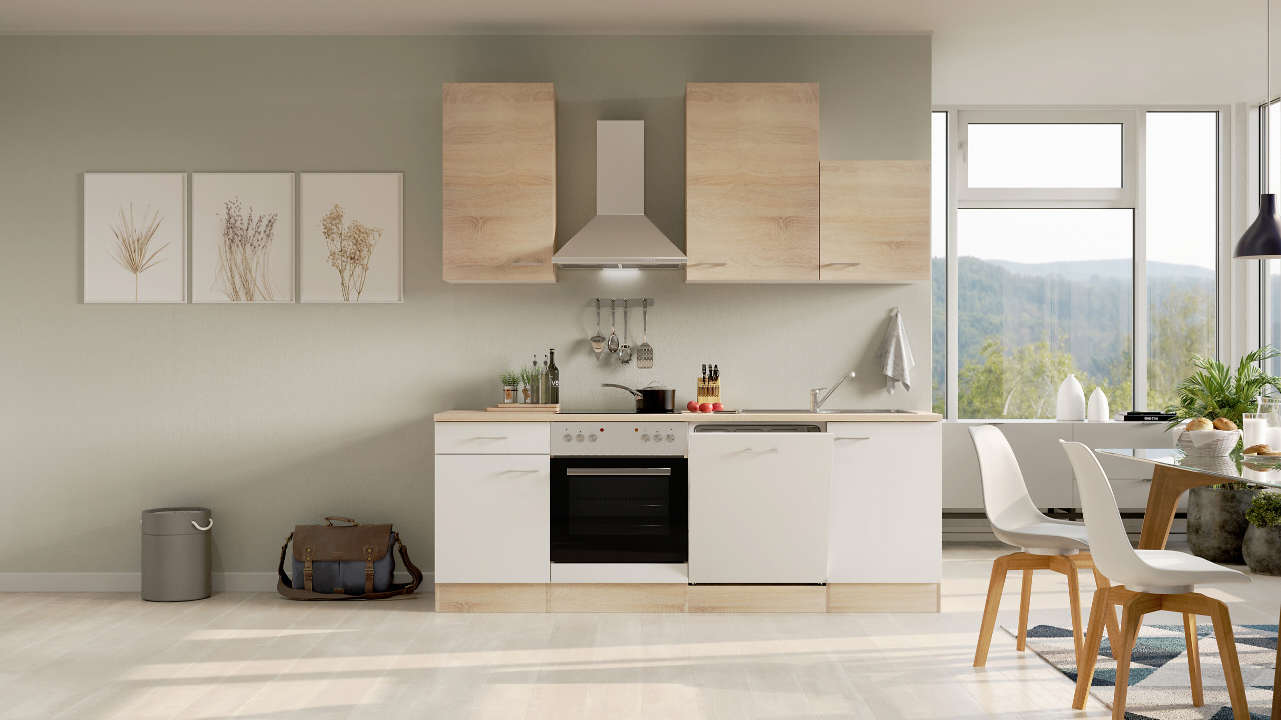 Küchenblock Samoa weiß B/H/T: ca. 220x234x60 cm