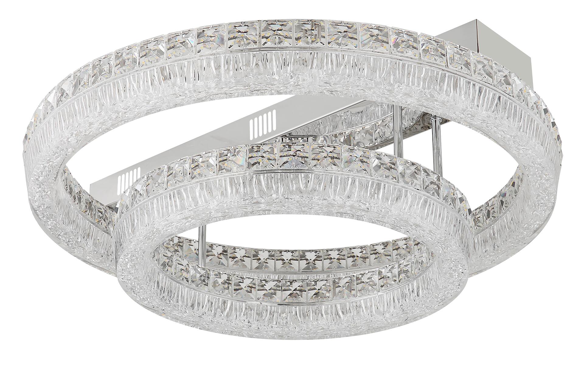 GLOBO Deckenleuchte klar Chrom Metall Glas Acryl H/D: ca. 19,5x60 cm 1 Brennstellen