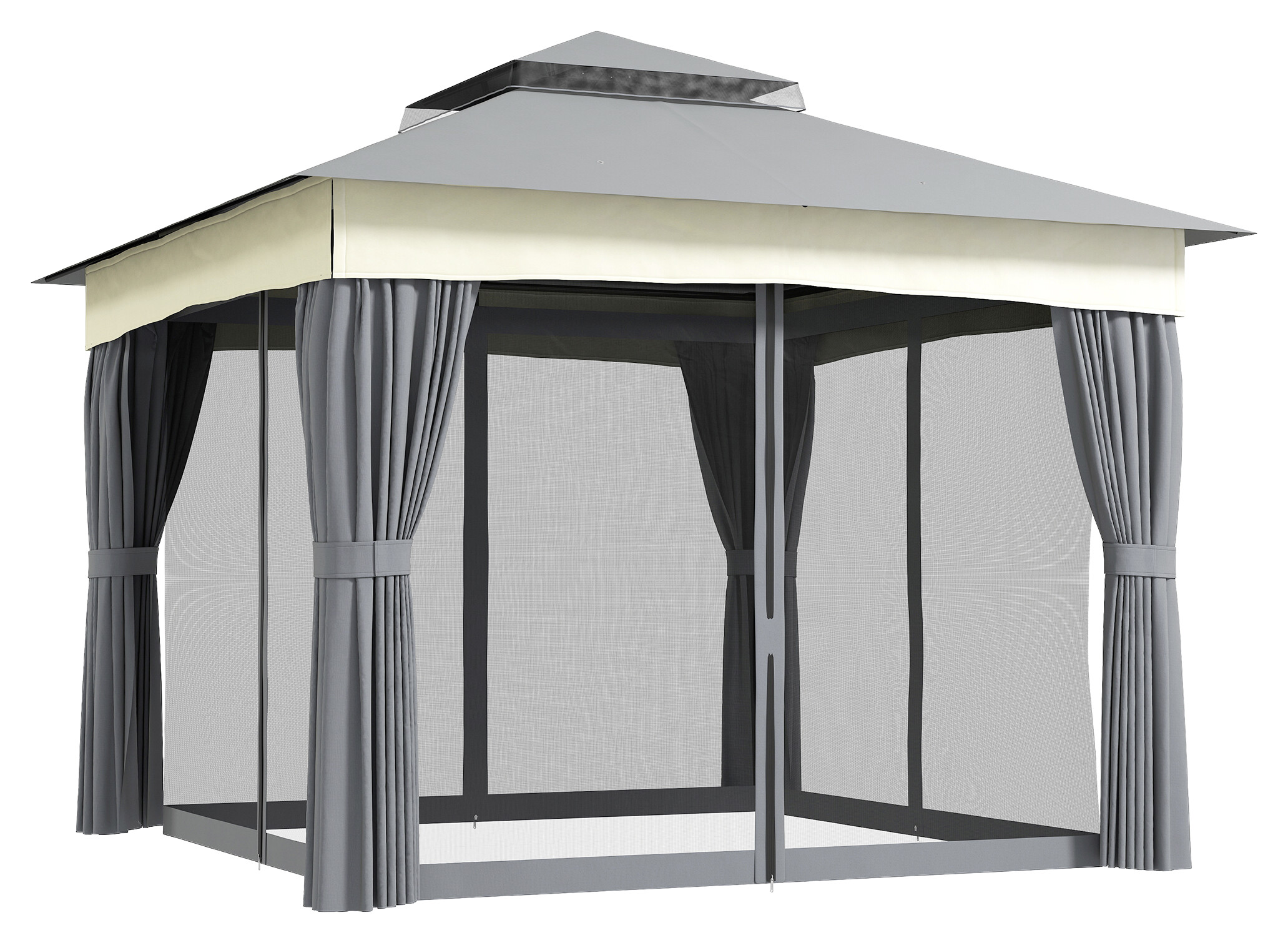 Outsunny Pavillon dunkelgrau Polyester B/H/L: ca. 306x269x306 cm
