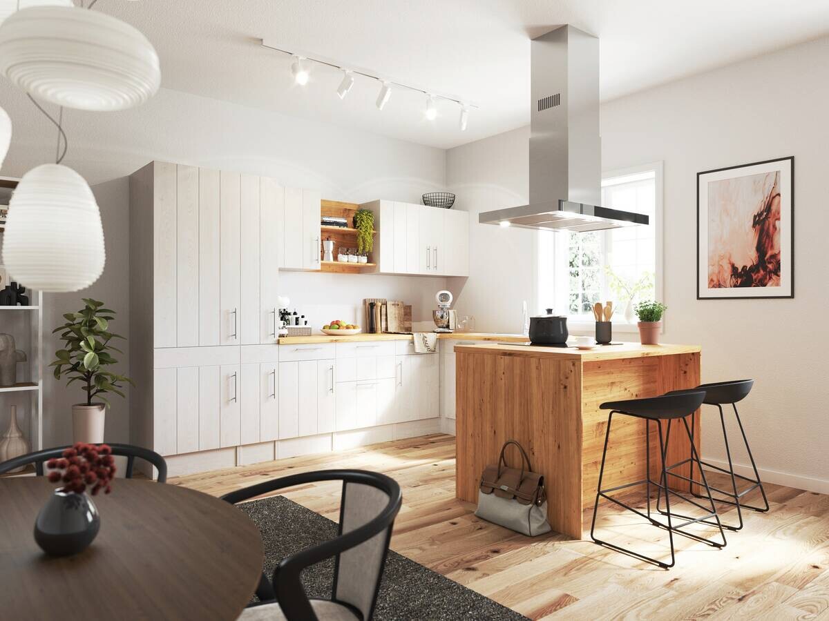 Respekta Winkelküche Anton weiß Lärche Nachbildung B/H/T: ca. 310x211x172 cm Respekta Winkelküche Anton weiß Lärche Nachbildung B/H/T: ca. 310x211x172 cm