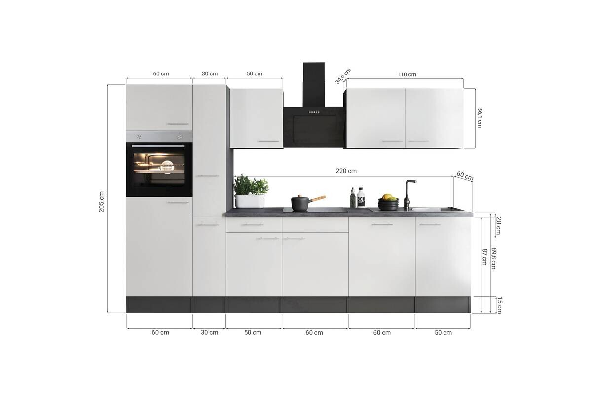 Küchenblock Oliver B/H/T: ca. 310x205x60 cm