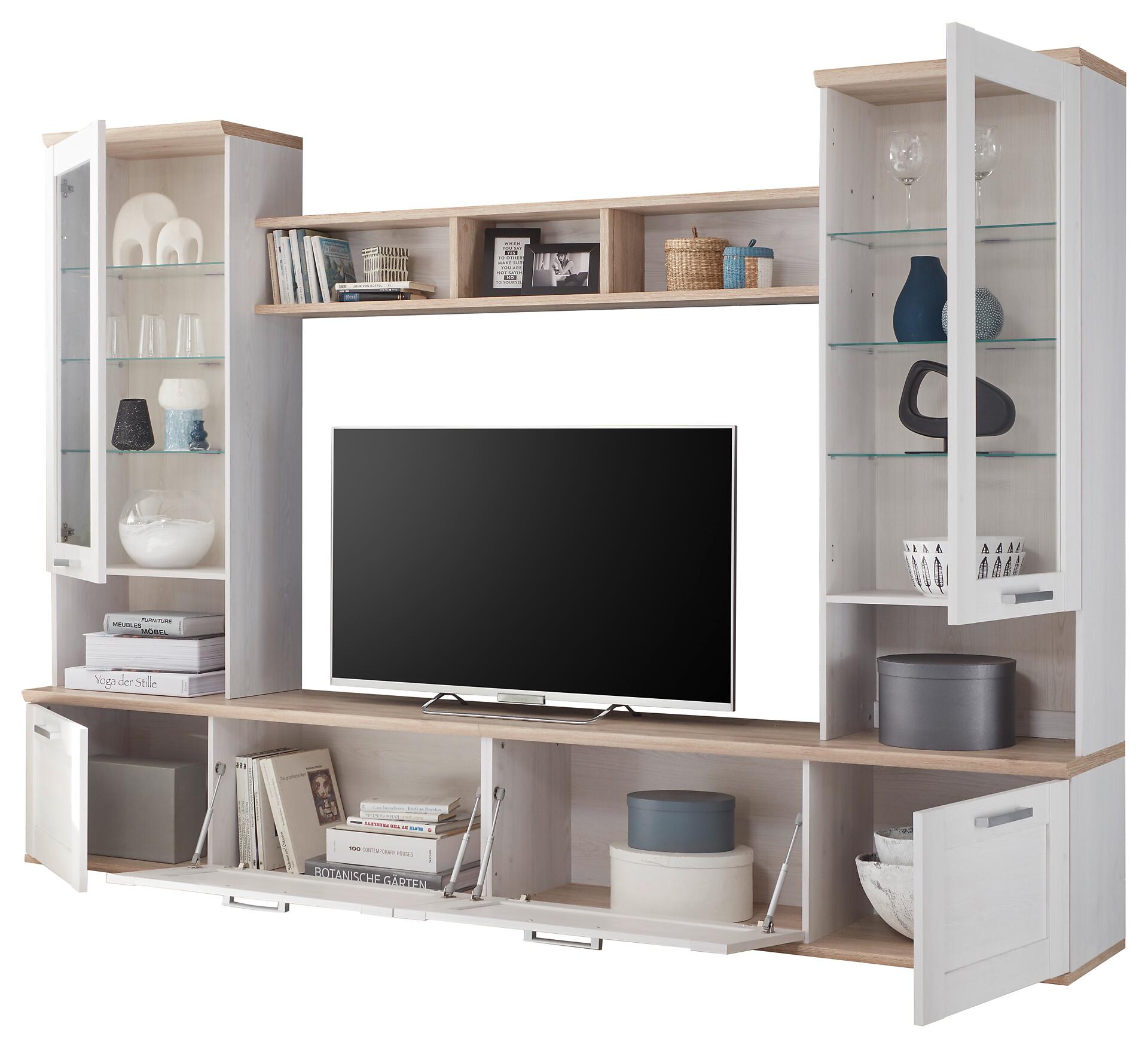 Wohnwand Romance Sibiu Lärche Nachbildung Eiche San-Remo Nachbildung B/H/T: ca. 277x191x43 cm