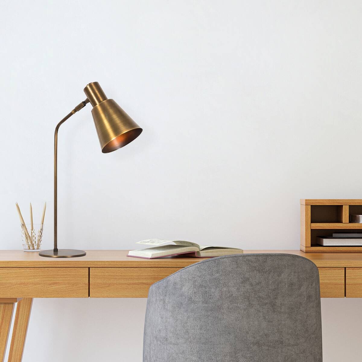 Opviq Tischleuchte Metall B/H/L: ca. 28x70x14 cm E27 1 Brennstellen