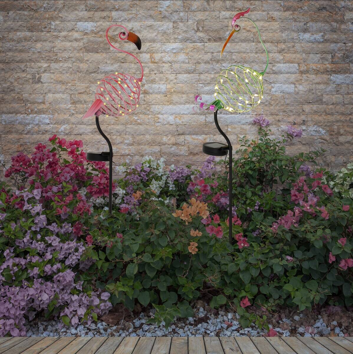 LED-Solarleuchte KRANICH NV4124701 multicolor Metall B/H/L: ca. 13x86x11 cm