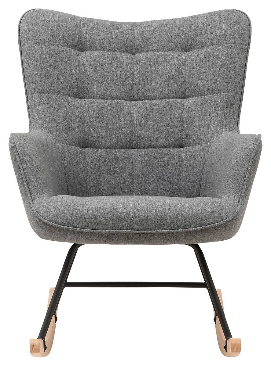 byLIVING Schaukelstuhl RICHIE grau schwarz natur Webstoff Metall Buche B/H/T: ca. 72x92x92 cm