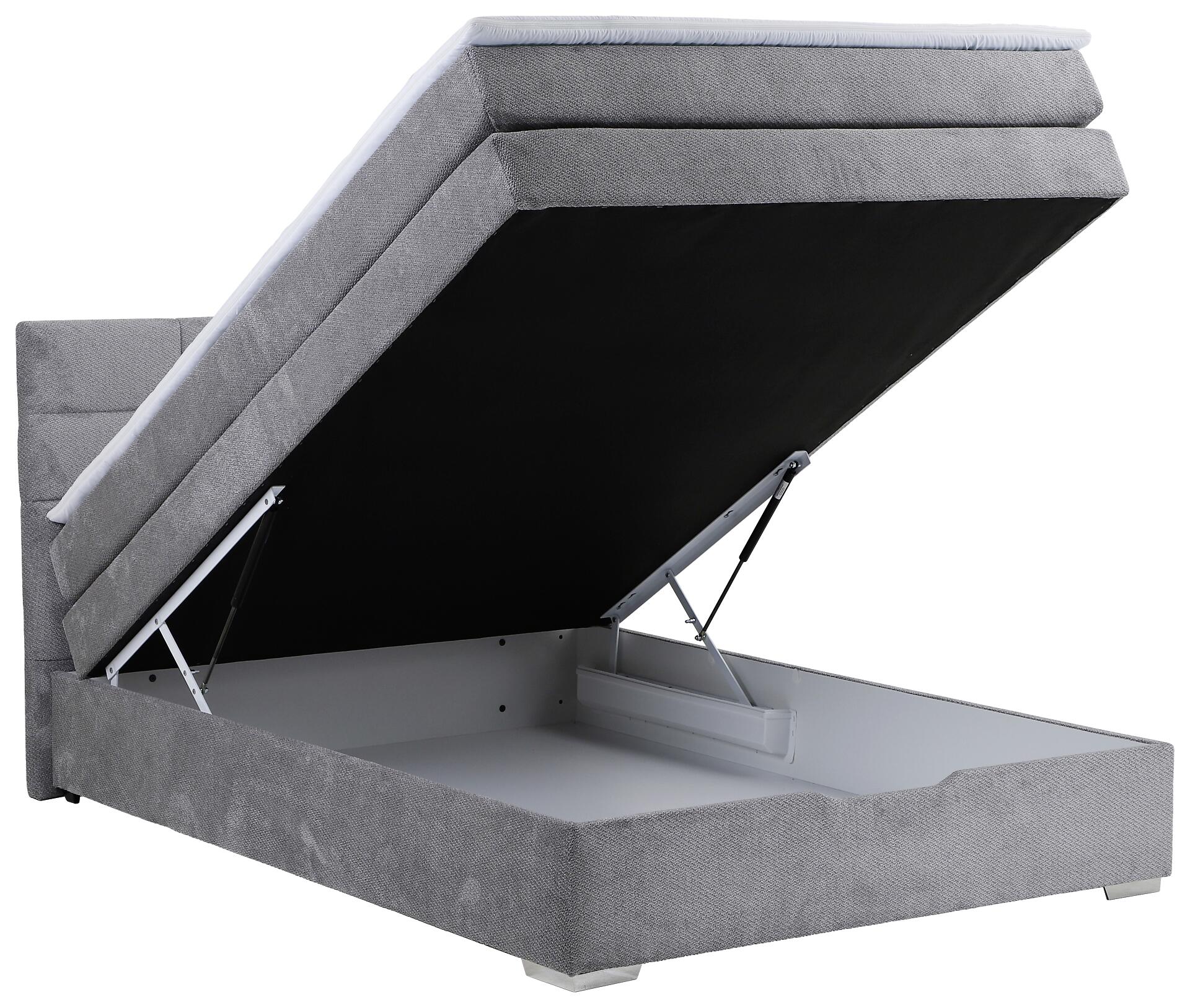 Boxspringbett Porto II grau Liegefläche B/L: ca. 140x200 cm